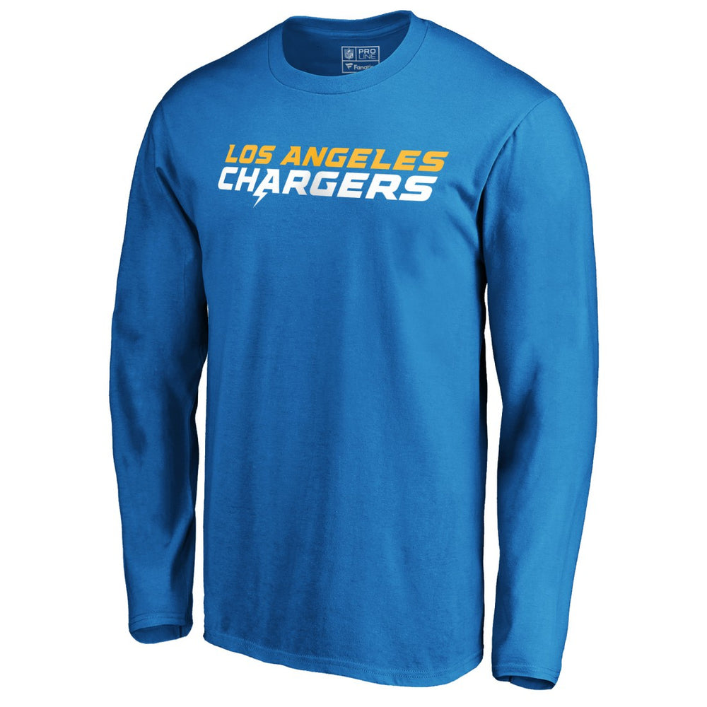 Los Angeles Chargers #1 Dad Long Sleeve Team Logo T-Shirt - Light Blue sale