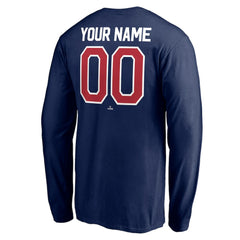 Atlanta Braves Personalized Winning Streak Name & Number Long Sleeve T-Shirt Navy