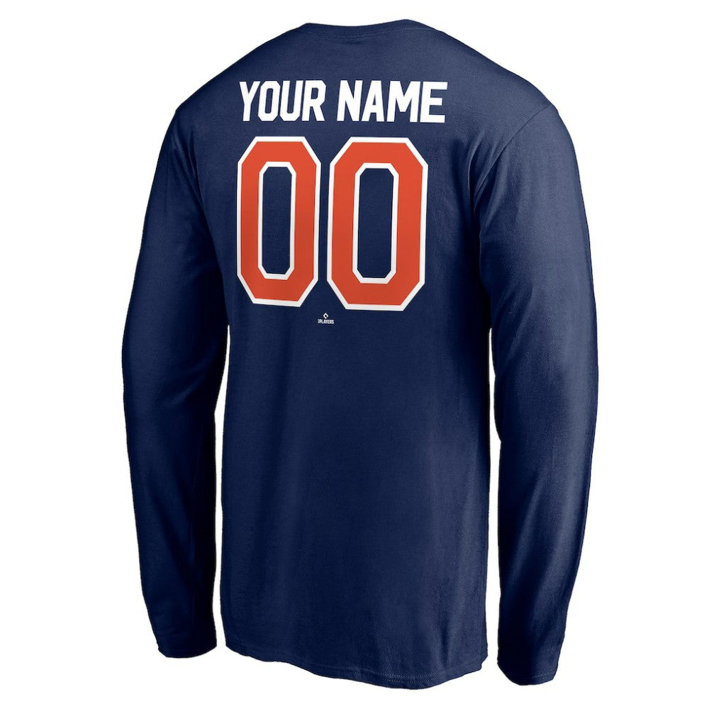 Detroit Tigers Personalized Winning Streak Name & Number Long Sleeve T-Shirt Navy