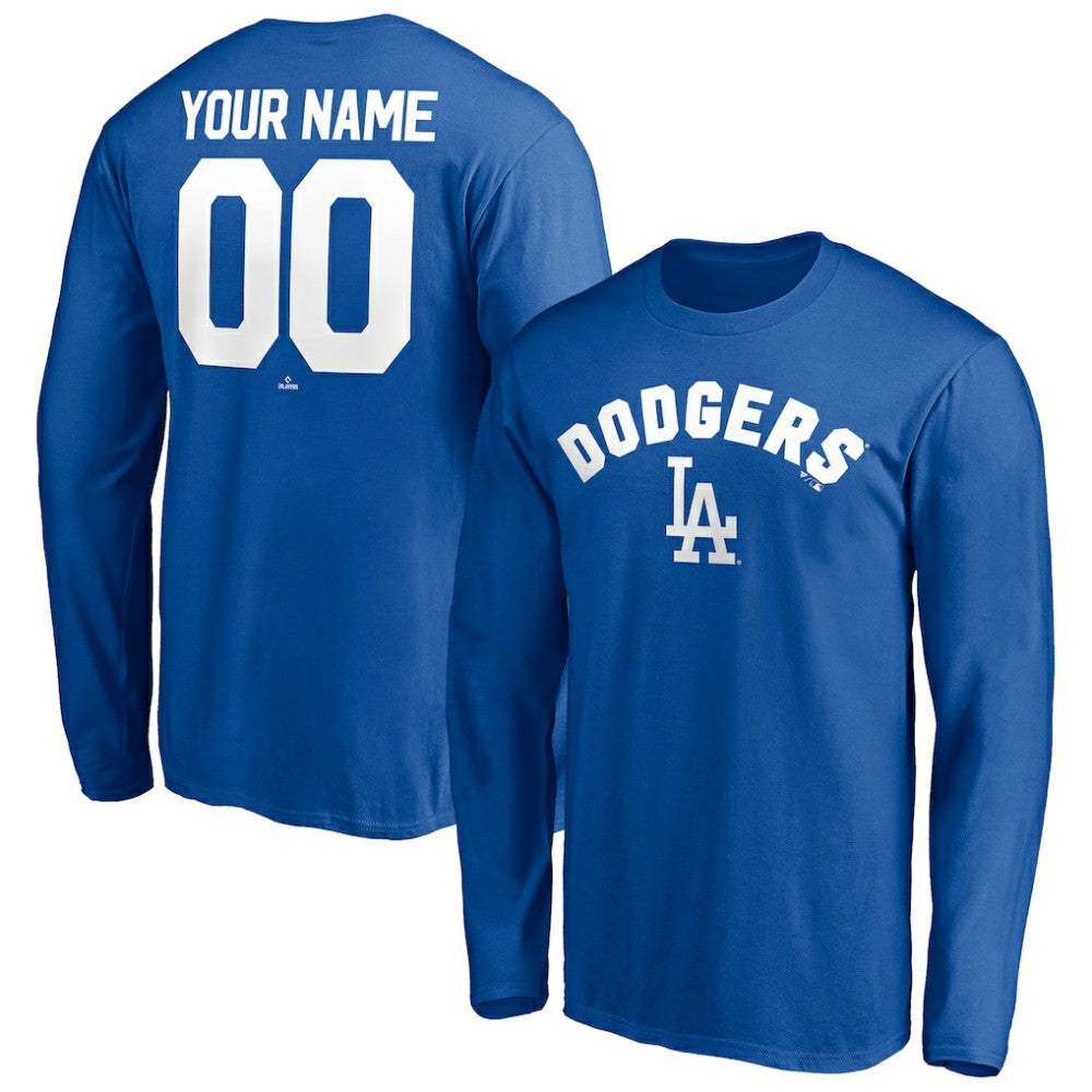 Los Angeles Dodgers Personalized Winning Streak Name & Number Long Sleeve T-Shirt Royal