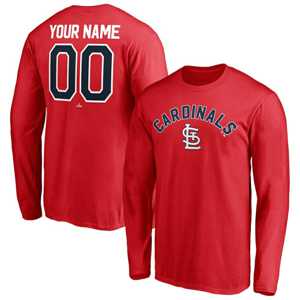 St. Louis Cardinals Personalized Winning Streak Name & Number Long Sleeve T-Shirt Red