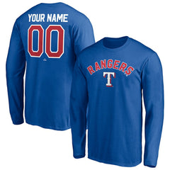Texas Rangers Personalized Winning Streak Name & Number Long Sleeve T-Shirt Royal