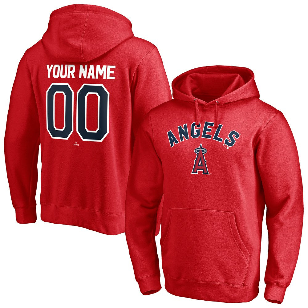 Los Angeles Angels Personalized Winning Streak Name & Number Pullover Hoodie Red