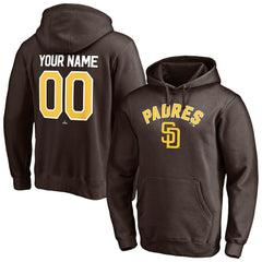 San Diego Padres Personalized Winning Streak Name & Number Pullover Hoodie Brown
