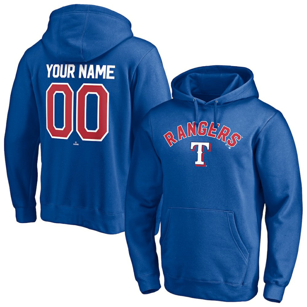 Texas Rangers Personalized Winning Streak Name & Number Pullover Hoodie Royal