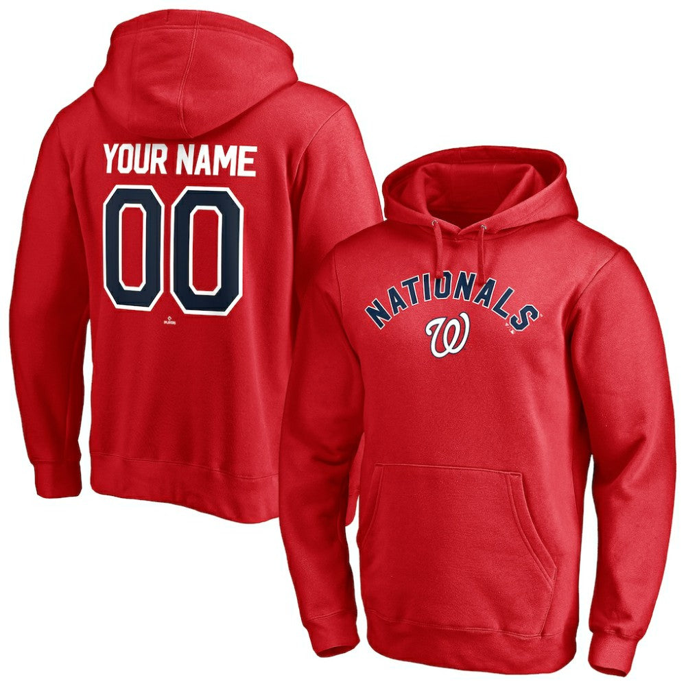 Washington Nationals Personalized Winning Streak Name & Number Pullover Hoodie Red