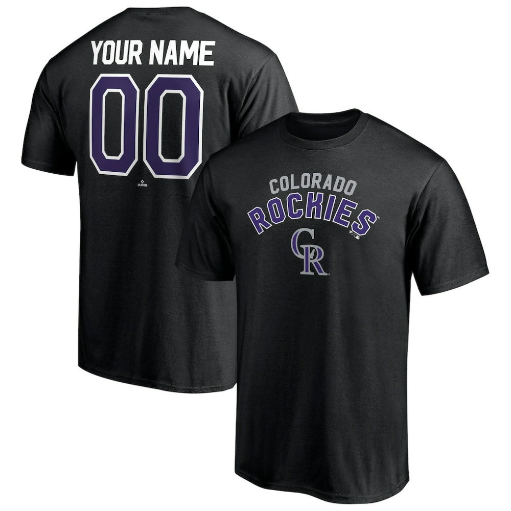 Colorado Rockies Personalized Team Winning Streak Name & Number T-Shirt Black
