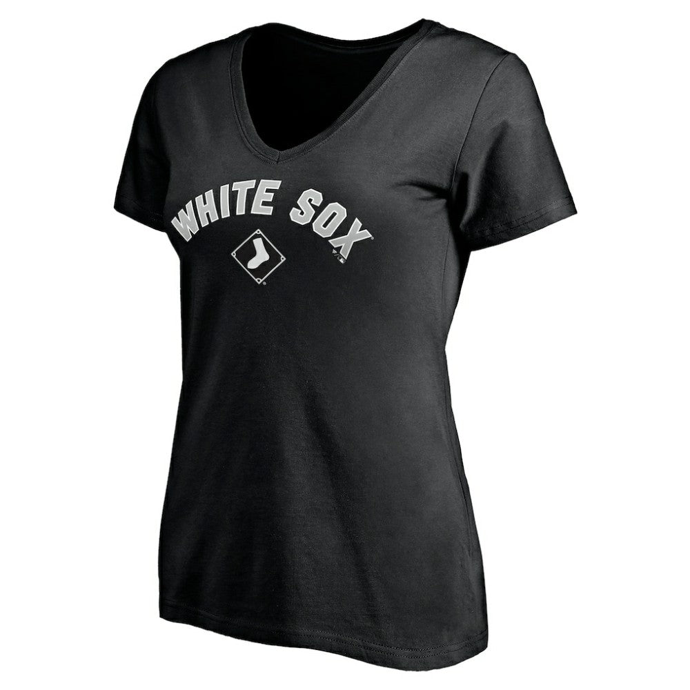 Chicago White Sox Women's Personalized Winning Streak Name & Number V-Neck T-Shirt Black