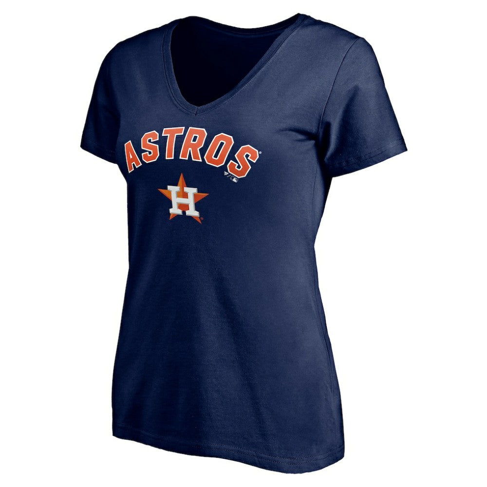 Houston Astros Women's Personalized Winning Streak Name & Number V-Neck T-Shirt Navy