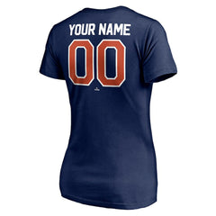 Houston Astros Women's Personalized Winning Streak Name & Number V-Neck T-Shirt Navy