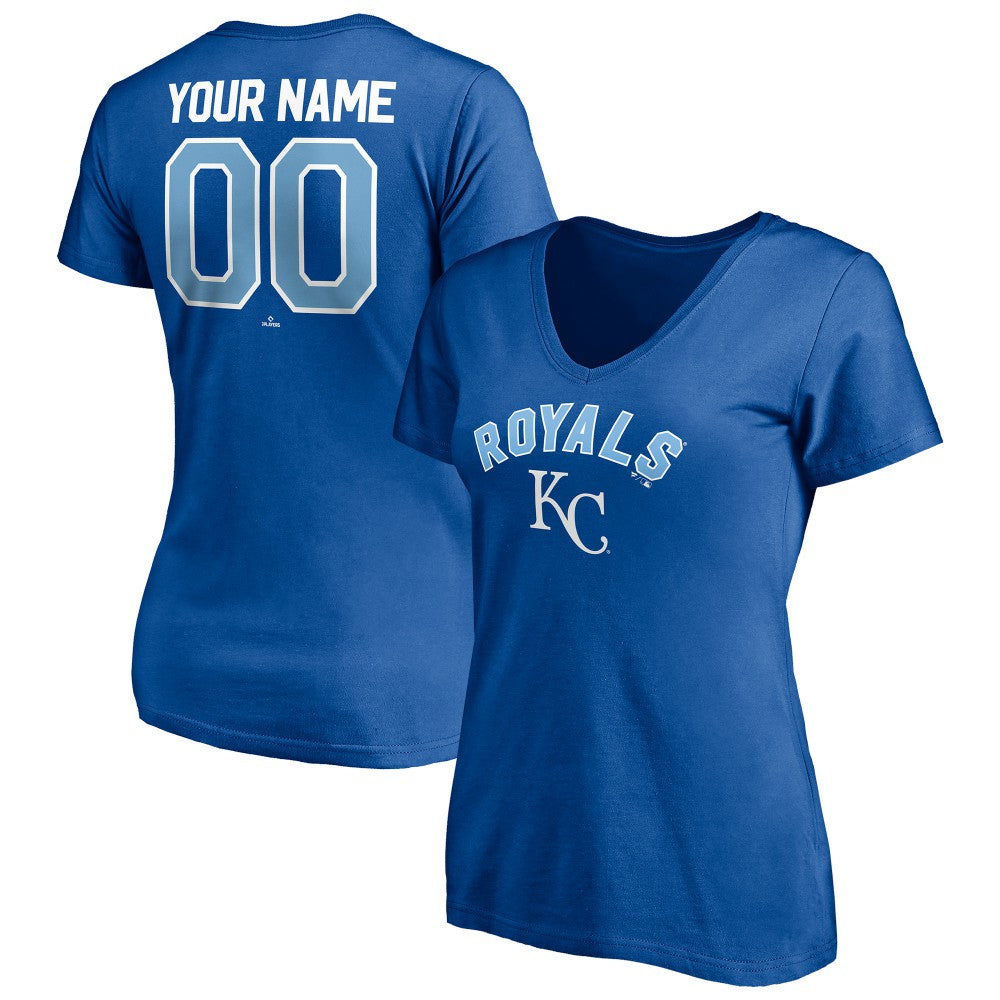 Kansas City Royals Women's Personalized Winning Streak Name & Number V-Neck T-Shirt Royal
