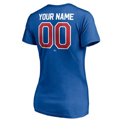 Texas Rangers Women's Personalized Winning Streak Name & Number V-Neck T-Shirt Royal