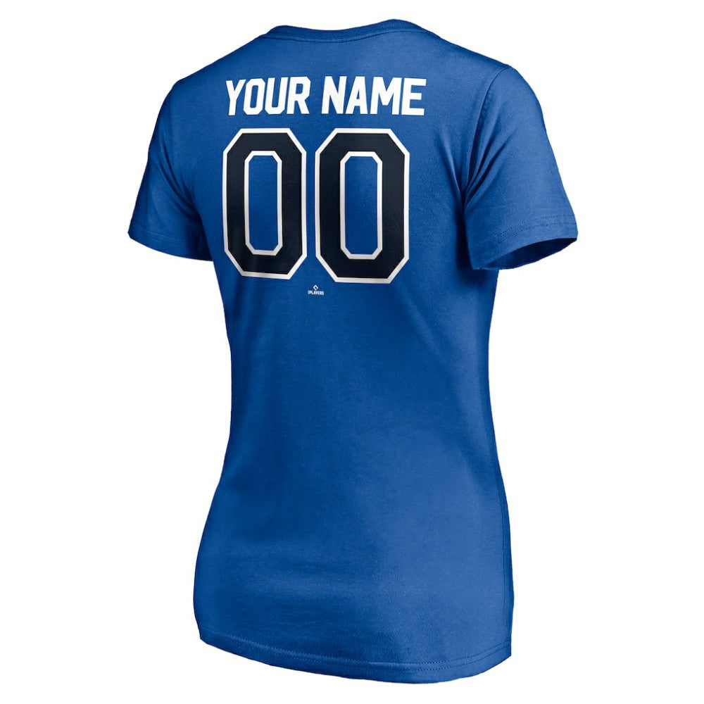 Toronto Blue Jays Women's Personalized Winning Streak Name & Number V-Neck T-Shirt Royal