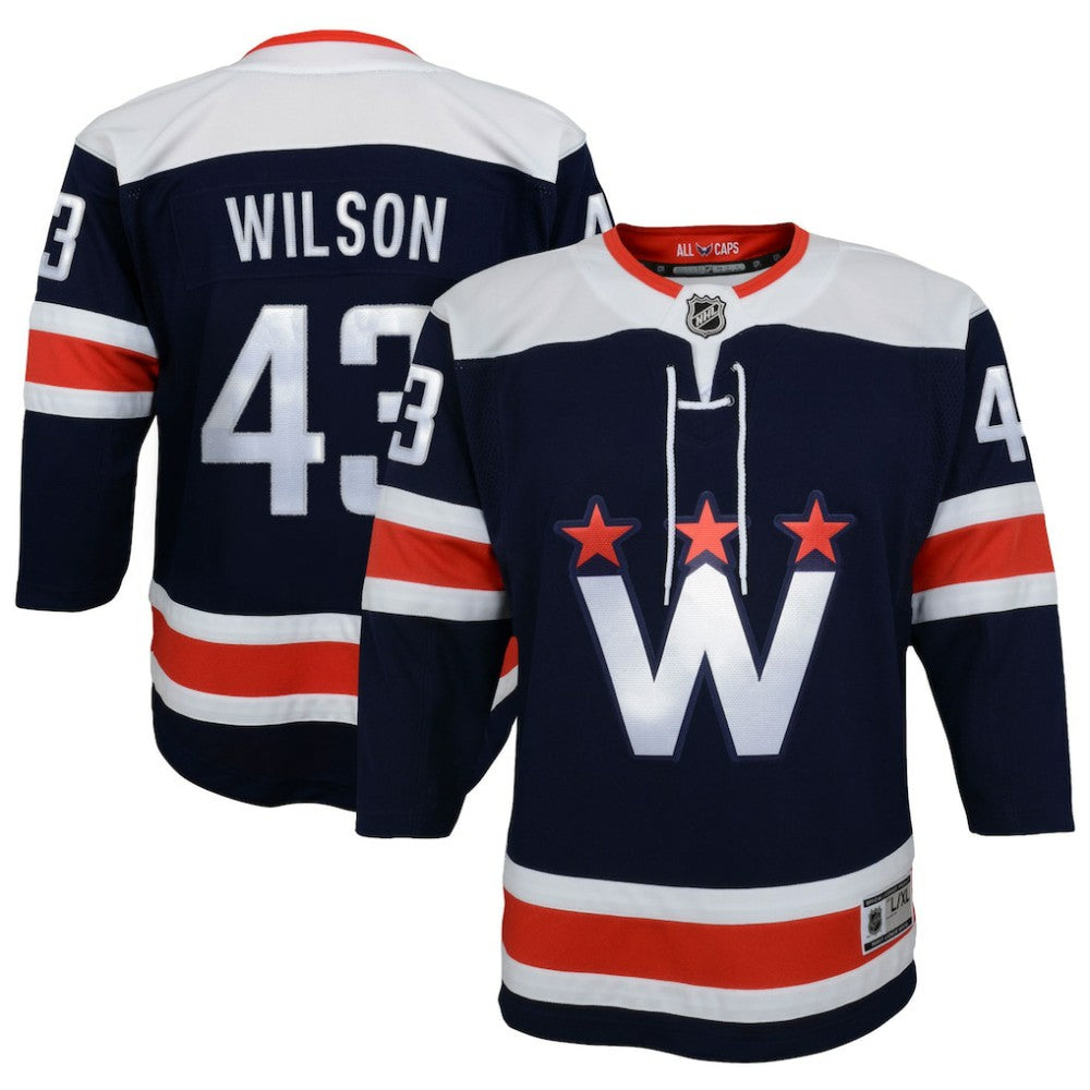 Tom Wilson Washington Capitals Youth 2020/21 Alternate Premier Player Jersey - Navy Jerseys