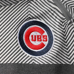 Chicago Cubs Levelwear Women's Verse Asymmetrical Raglan Tri-Blend Quarter-Zip Jacket Gray