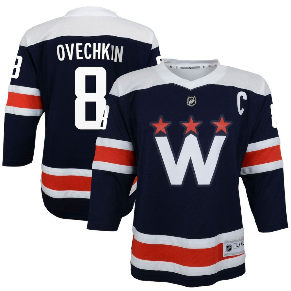 Alexander Ovechkin Washington Capitals Youth 2020/21 Alternate Replica Player Jersey - Navy Jerseys