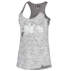 Las Vegas Raiders New Era Women's Space Dye Racerback Scoop Neck Tank Top - Silver/Black discount