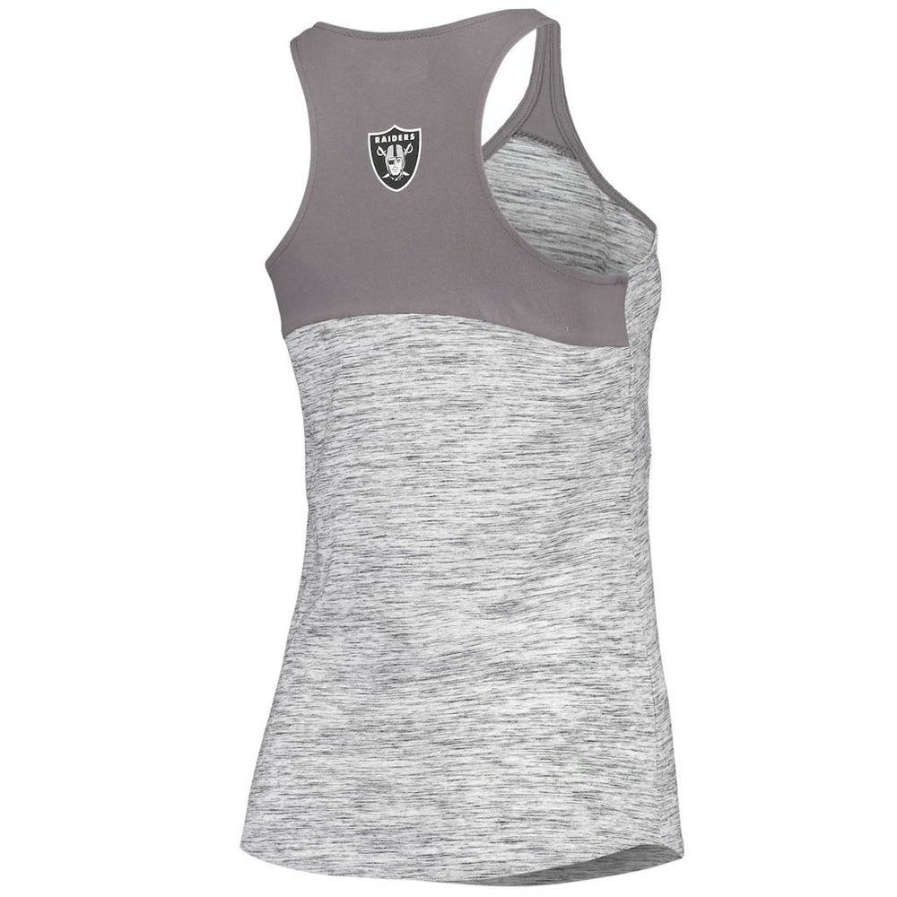 Las Vegas Raiders New Era Women's Space Dye Racerback Scoop Neck Tank Top - Silver/Black discount