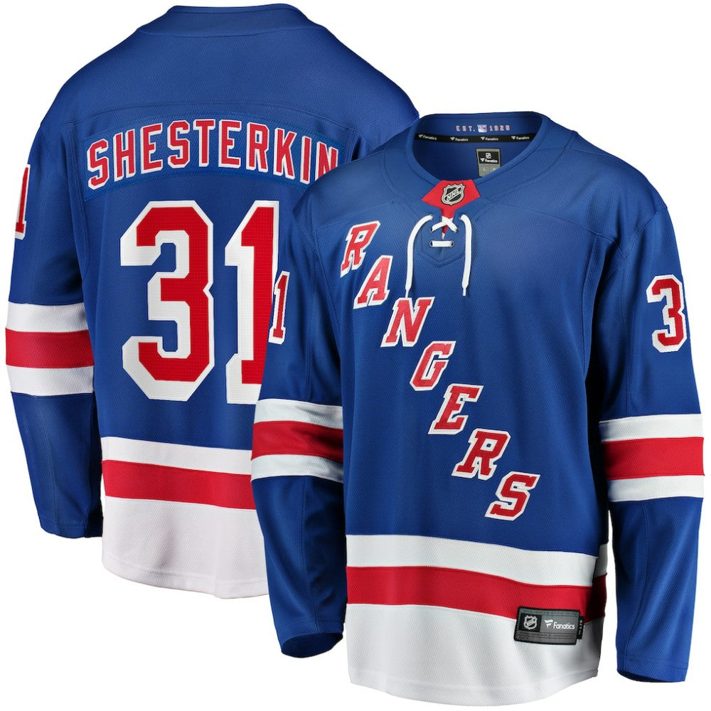 Igor Shesterkin New York Rangers Fanatics Home Breakaway Player Jersey - Blue Jerseys
