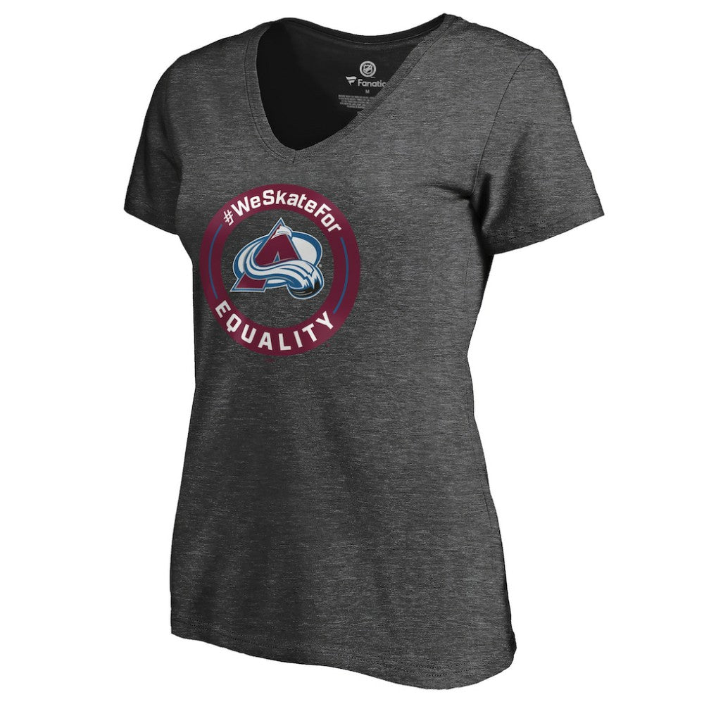 Colorado Avalanche Women's #WeSkateFor V-Neck T-Shirt - Heather Gray T-shirts