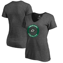 Dallas Stars Women's #WeSkateFor V-Neck T-Shirt - Heather Gray T-shirts