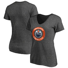 Edmonton Oilers Women's #WeSkateFor V-Neck T-Shirt - Heather Gray T-shirts