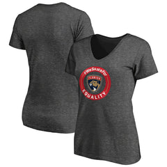 Florida Panthers Women's #WeSkateFor V-Neck T-Shirt - Heather Gray T-shirts