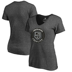 Los Angeles Kings Women's #WeSkateFor V-Neck T-Shirt - Heather Gray T-shirts