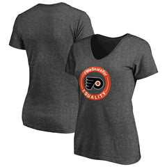 Philadelphia Flyers Women's #WeSkateFor V-Neck T-Shirt - Heather Gray T-shirts