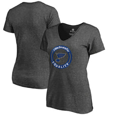 St. Louis Blues Women's #WeSkateFor V-Neck T-Shirt - Heather Gray T-shirts