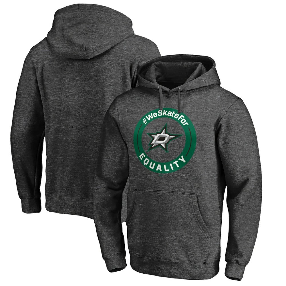 Dallas Stars #WeSkateFor Pullover Hoodie - Heather Gray Hoodies
