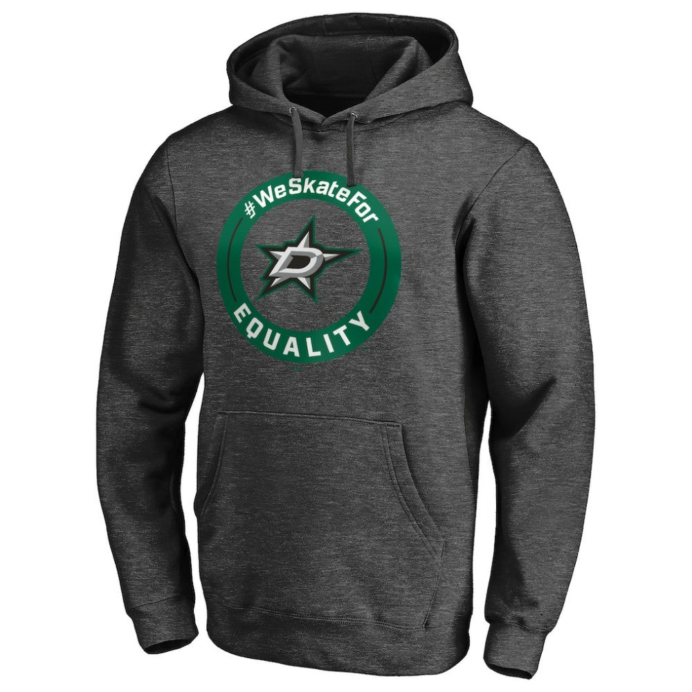 Dallas Stars #WeSkateFor Pullover Hoodie - Heather Gray Hoodies