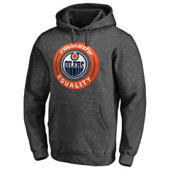 Edmonton Oilers #WeSkateFor Pullover Hoodie - Heather Gray Hoodies
