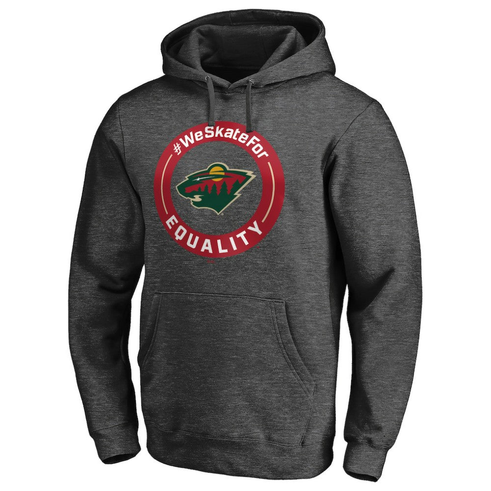 Minnesota Wild #WeSkateFor Pullover Hoodie - Heather Gray Hoodies
