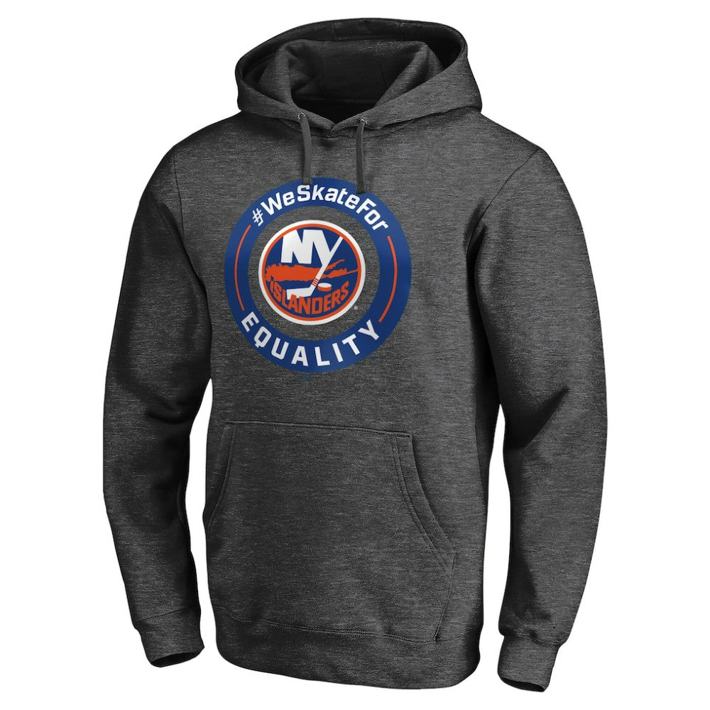 New York Islanders #WeSkateFor Pullover Hoodie - Heather Gray Hoodies
