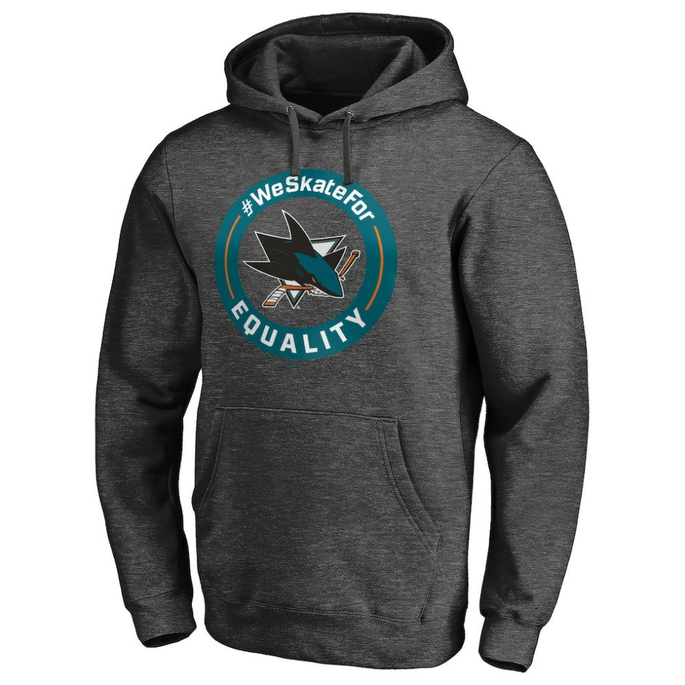 San Jose Sharks #WeSkateFor Pullover Hoodie - Heather Gray Hoodies