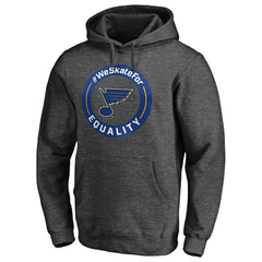 St. Louis Blues #WeSkateFor Pullover Hoodie - Heather Gray Hoodies