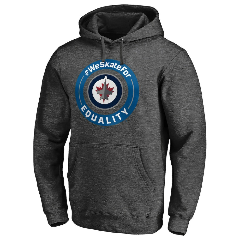 Winnipeg Jets #WeSkateFor Pullover Hoodie - Heather Gray Hoodies