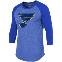 Jordan Binnington St. Louis Blues Fanatics Name & Number Tri-Blend Raglan 3/4-Sleeve T-Shirt - Blue T-shirts