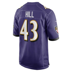 Justice Hill Baltimore Ravens Game Jersey - Purple cheap
