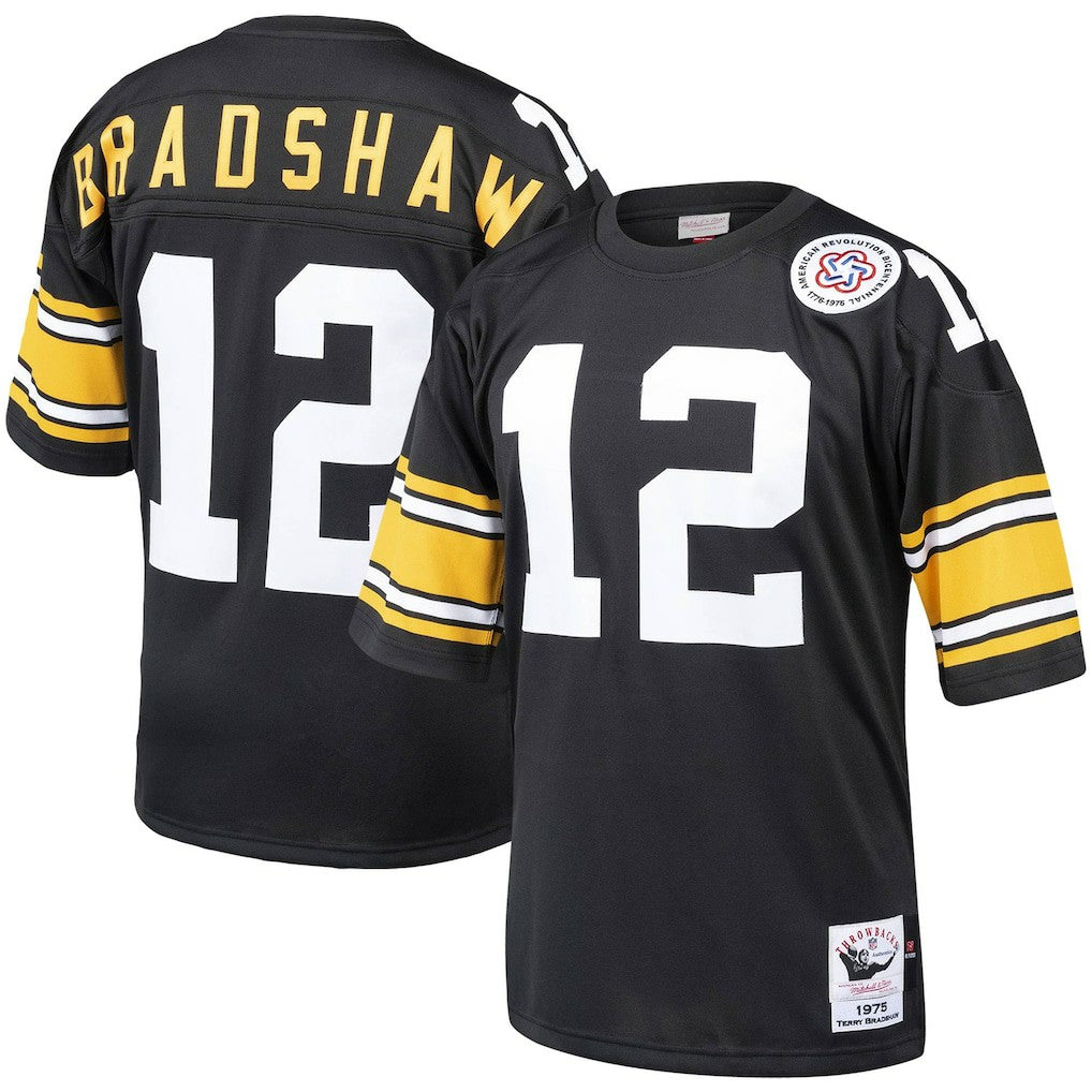 Terry Bradshaw Pittsburgh Steelers Authentic Throwback Retired Player Jersey - Black discount