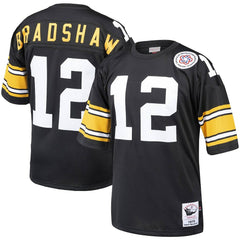 Terry Bradshaw Pittsburgh Steelers Authentic Throwback Retired Player Jersey - Black discount