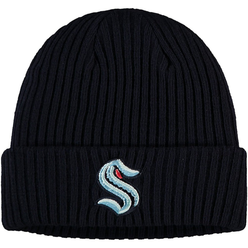 Seattle Kraken Fanatics Core Primary Logo Cuffed Knit Hat - Navy Hats