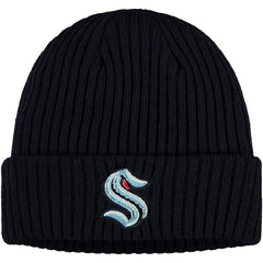 Seattle Kraken Fanatics Core Primary Logo Cuffed Knit Hat - Navy Hats