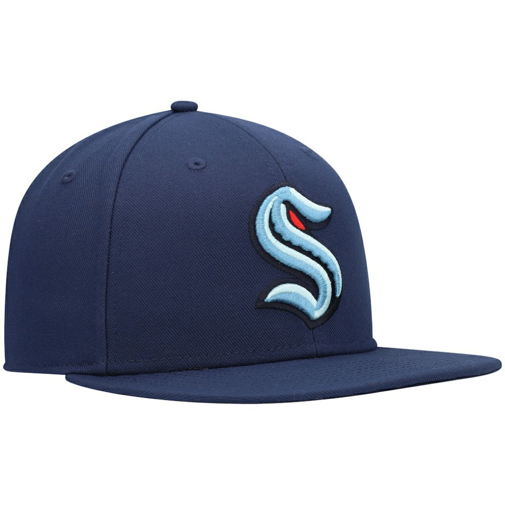 Seattle Kraken Fanatics Primary Logo Snapback Hat - Deep Sea Blue Hats
