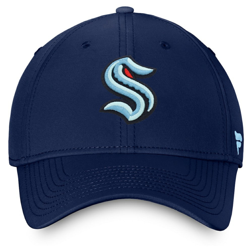Seattle Kraken Fanatics Core Primary Logo Flex Hat - Navy Hats