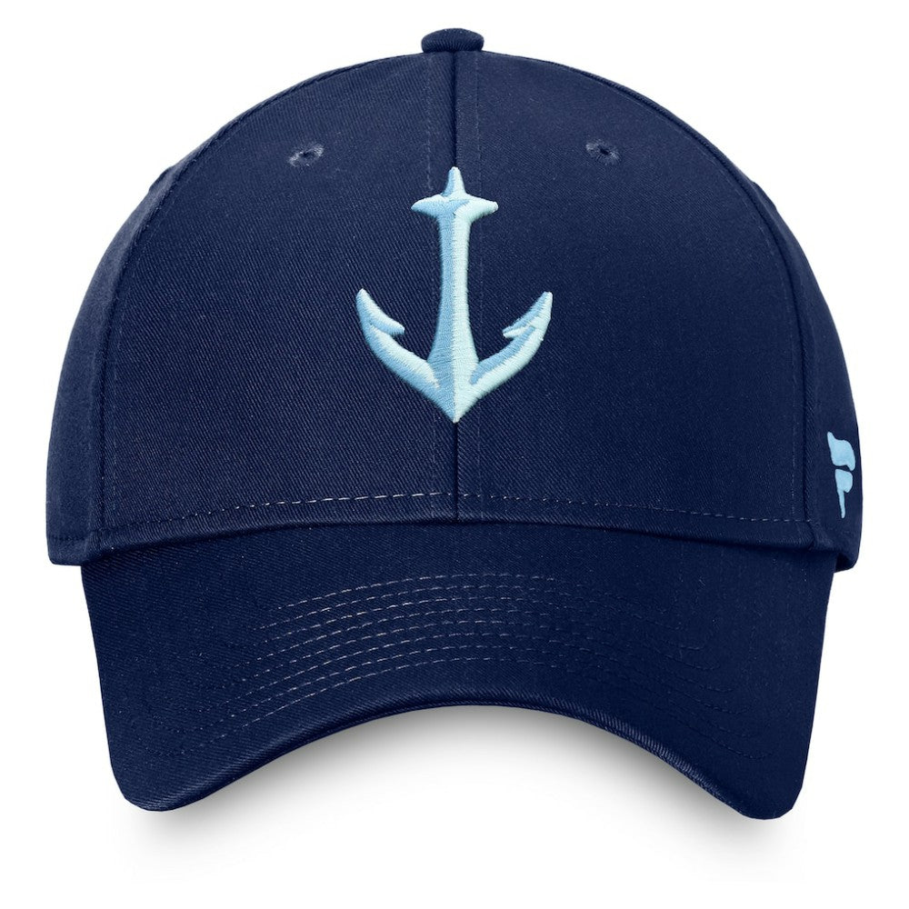 Seattle Kraken Fanatics Core Secondary Logo Adjustable Hat - Deep Sea Blue Hats