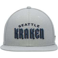 Seattle Kraken Fanatics Wordmark Logo Snapback Hat - Gray Hats