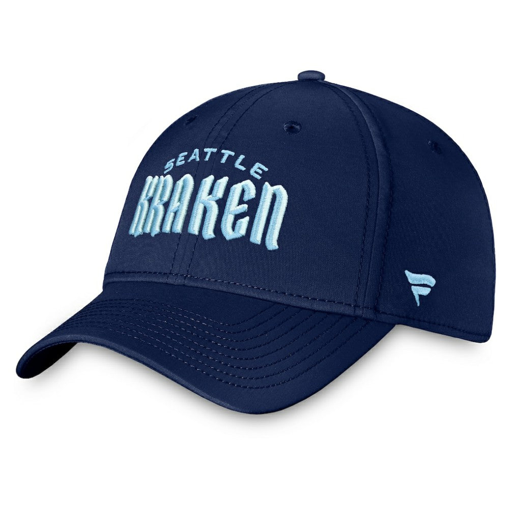 Seattle Kraken Fanatics Wordmark Flex Hat - Deep Sea Blue Hats