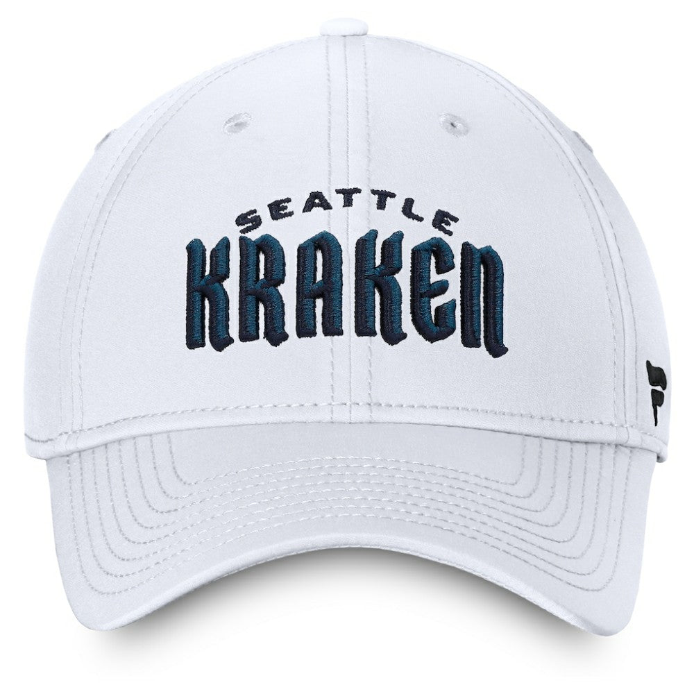 Seattle Kraken Fanatics Wordmark Flex Hat - White Hats